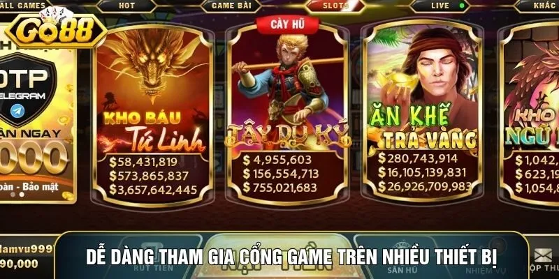 Dễ dàng tham gia cổng game uy tín Go88 trên nhiều thiết bị