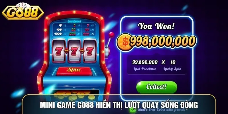 Mini Game Go88 hiển thị lượt quay sống động với màu sắc nổi bật
